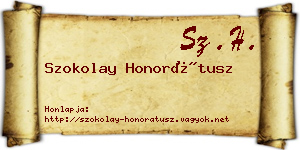 Szokolay Honorátusz névjegykártya